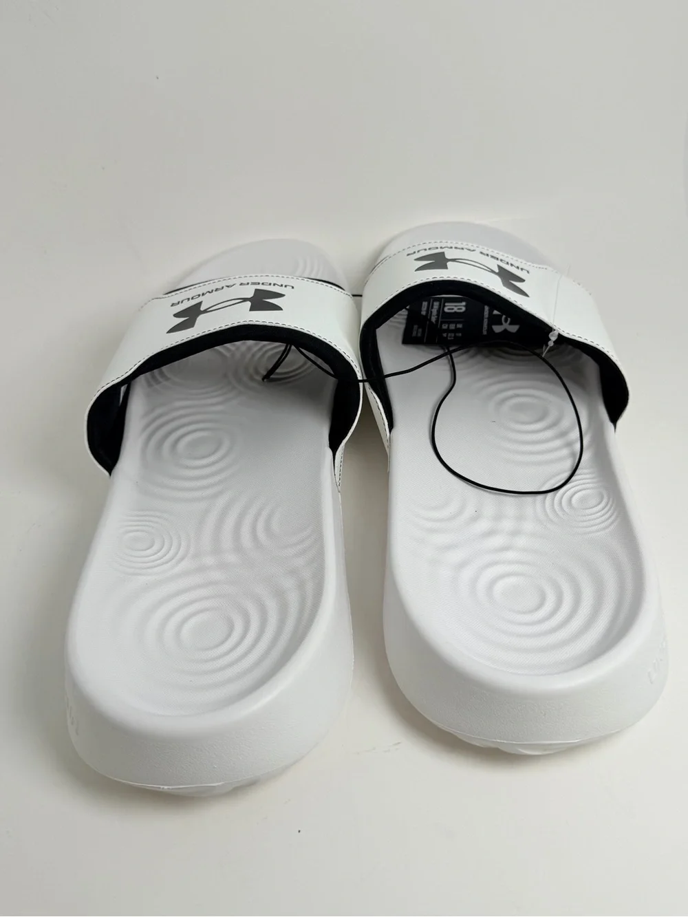 Under Armour White & Black Slide Sandals